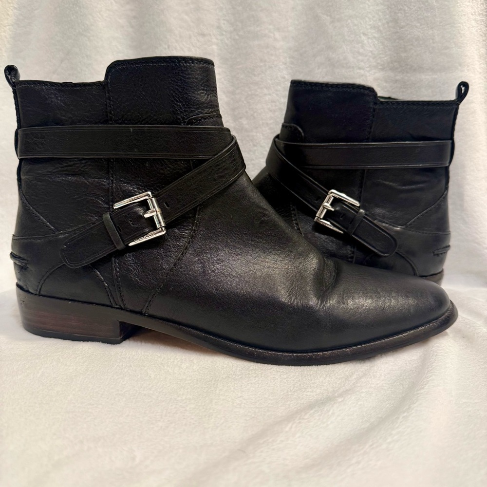 Coach Black Leather Lannah/Lianne Booties Q5316
